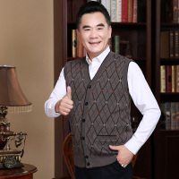 SUNTEK爸爸秋装毛衣马甲中年男士背心中老年人针织开衫老人坎肩男装马夹马甲/背心
