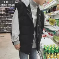SUNTEK棉马甲男冬季韩版潮流宽松帅气连帽休闲学生上衣加厚坎肩背心外套马甲/背心