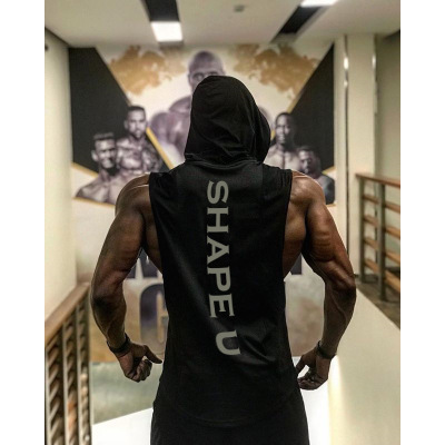 SUNTEK肌肉薄兄弟春夏男士健身运动帽衫男无袖背心吸汗透气训练衣服汗衫马甲/背心