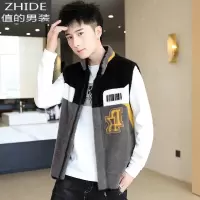 SUNTEK秋冬季马甲背心针织外套男孩青少年初中学生大童开衫毛衣帅气马夹马甲/背心