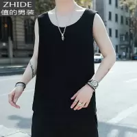 SUNTEK男士棉背心夏季工字运动休闲BF风无袖t恤潮牌宽松健身外穿坎肩马甲/背心
