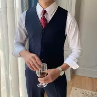SUNTEK西装马甲男修身帅气英伦商务正装马夹背心伴郎团结婚礼服兄弟装马甲/背心