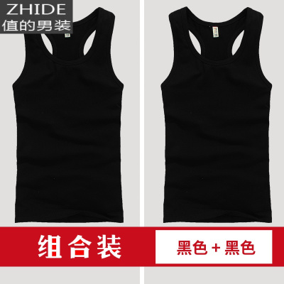 SUNTEK男士工字背心棉运动健身紧身修身型二道跨栏跨带夏季外穿健美潮马甲/背心