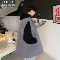 SUNTEK2020冬季棉马甲男宽松帅气潮流马夹外套韩版潮牌百搭休闲坎肩背心马甲/背心
