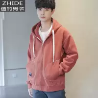 SUNTEK秋冬季连帽开衫卫衣男潮流百搭上衣加绒外套男装休闲情侣加厚宽松卫衣