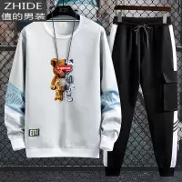 SUNTEK皮卡丘卫衣男士秋季宽松圆领学生2020新款卡通印花长袖上衣服秋装卫衣