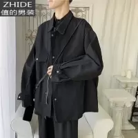SUNTEK旋律风车自制工装外套男休闲青年宽松春季外衣韩版潮流翻领夹克衫夹克