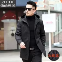 SUNTEK风衣男士中长款连帽休闲2020年春秋季新款加棉夹克春装上衣外套潮夹克