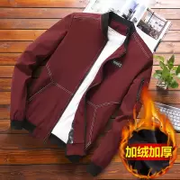 SUNTEK夹克男春秋冬帅气立领加绒休闲棒球服宽松成熟稳重大码男士外套夹克
