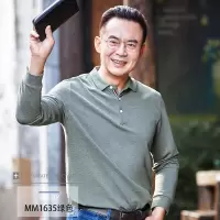 SUNTEK中年男士长袖t恤春秋季爸爸装棉秋衣外穿休闲中老年人秋装上衣夹克