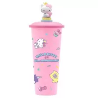正版 hello kitty发光公仔杯 hello kitty坐姿吸管杯45周年杯