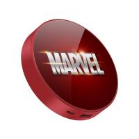 漫威美国队长 圆形6000毫安镜面移动电源 双面玻璃充电宝工厂发