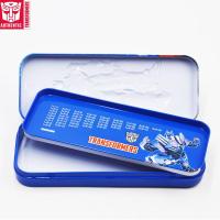 发学生变形金刚文具盒中小学生双层铁笔盒马口铁文具盒一件