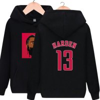 珂卡慕(KEKAMU)卫衣男女加绒春秋套头衫连帽外套nba球星威少0号哈登13号