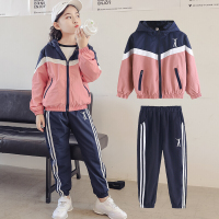 珂卡慕(KEKAMU)女童秋季运动套装2020新款休闲速干户外冲锋衣两件套