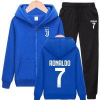 珂卡慕(KEKAMU)男士尤文图斯训练足球服7号C罗外套青少年连帽套头衫春秋款运动长裤卫衣球衣套装