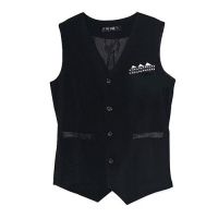 珂卡慕(KEKAMU)灵栀舞蹈男式摩登舞蹈服装上衣三角尖角短马甲国标舞交谊舞马夹 男士马甲