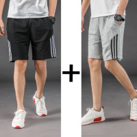 珂卡慕(KEKAMU)男士夏季休闲男宽松5分裤薄款夏季宽松中裤沙滩裤