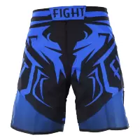 珂卡慕(KEKAMU)MMA搏击运动短裤UFC综合格斗训练裤子健身柔术武林风蓝色泰拳散打裤子