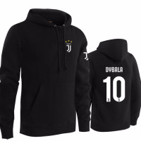 珂卡慕(KEKAMU)意甲尤文图斯队服C罗迪巴拉曼朱基奇连帽卫衣男足球加绒帽衫外套