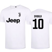 珂卡慕(KEKAMU)尤文图斯C罗布冯迪巴拉棉短袖T恤男足球运动半袖