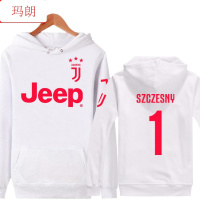 珂卡慕(KEKAMU)尤文图斯队服C罗迪巴拉连帽衫卫衣足球迷服加绒外套