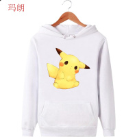 珂卡慕(KEKAMU)口袋宠物小精灵皮卡丘加绒套头外套青少年学生连帽卫衣