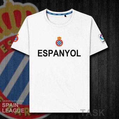 珂卡慕(KEKAMU)西甲Espanyol西班牙人棉短袖T恤队服足球运动训练上衣
