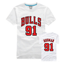 珂卡慕(KEKAMU)公牛91号罗德曼棉短袖球衣训练服男女T恤夏季篮球运动半袖