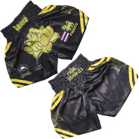 珂卡慕(KEKAMU)泰拳莲花短裤MMA搏击运动UFC综合格斗健身跑步老虎播求训练裤 黑色