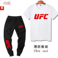 珂卡慕(KEKAMU)UFC搏击运动短袖T恤长裤MMA综合格斗拳击训练半袖套装