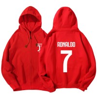 珂卡慕(KEKAMU)尤文图斯C罗布冯迪巴拉拉链卫衣开衫连帽外套秋季休闲足球上衣