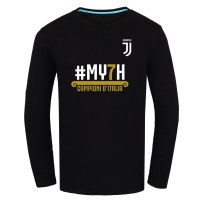 珂卡慕(KEKAMU)春意甲尤文图斯七7连冠36冠纪念长袖T恤男士棉T恤衫