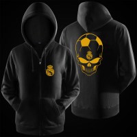 珂卡慕(KEKAMU)骷髅皇马尤文图斯AC米兰曼联切尔西阿森纳连帽开衫卫衣外套春秋休闲装