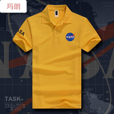 珂卡慕(KEKAMU)美国航空航天局NASA休闲运动翻领Polo衫夏季男装短袖T恤