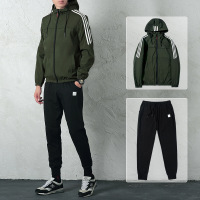 珂卡慕(KEKAMU)2020新款春季韩版潮流帅气夹克运动套装男两件套休闲运动服男士