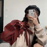 珂卡慕(KEKAMU)2020新款卫衣女宽松春秋复古港风设计感小众上衣时髦百搭休闲短款长袖卫衣女装潮 图片色 均码