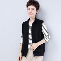 珂卡慕(KEKAMU)春款休闲马甲女春秋马甲女短款2020新款中老年女装宽松休闲妈妈坎肩背心单层马夹