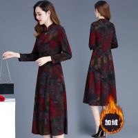 珂卡慕(KEKAMU)中年妇女春秋装连衣裙贵妇人连衣裙高端洋气春装2020年新款春秋复古印花中长款改良旗袍