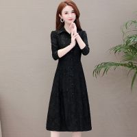 珂卡慕(KEKAMU)大码长袖连衣裙女春秋款早春款连衣裙2020年新款春秋裙子轻熟风气质洋气流行女装打底裙