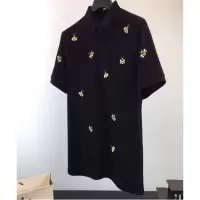 珂卡慕(KEKAMU)polo衫男短袖翻领20早春新款满身小蜜蜂刺绣修身男休闲商务衫珠地棉