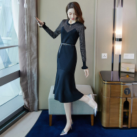 珂卡慕(KEKAMU)显瘦气质女神连衣裙女2020新款春装洋气修身显瘦气质小个子小香风鱼尾包臀裙子