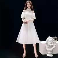 珂卡慕(KEKAMU)法式晚礼服女宴会2020新款春夏季年会礼服长款主持人名媛伴娘服连衣裙