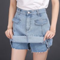 珂卡慕(KEKAMU)牛仔裙女短裙2020新款夏季裙裤百搭时尚休闲大码显瘦学生半身短款韩版宽松 浅蓝色