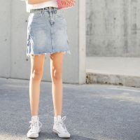 珂卡慕(KEKAMU)牛仔半身裙女2020夏季新款a型韩版潮短款学生休闲时尚百搭包臀高腰显瘦短裙裙子 图片色