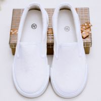 珂卡慕(KEKAMU)布鞋一脚蹬2020新款春夏童鞋懒人休闲鞋子鞋手绘小白鞋潮帆布鞋