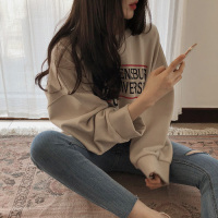 珂卡慕(KEKAMU)Abercrombie Fitch 韩国 炒鸡耐看 袖口大大的米色字母卫衣AF361囡fe 米色