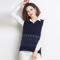 珂卡慕(KEKAMU)马甲背心女韩版春装2020新款洋气女装针织衫大码女士毛衣宽松外穿