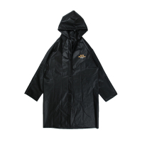 珂卡慕(KEKAMU)雨衣女 徒步潮牌长款冲锋衣情侣连帽风衣防水防风街头薄外套 黑色 均码