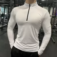珂卡慕(KEKAMU)运动紧身衣男士健身长袖速干弹力立领长袖透气教练
